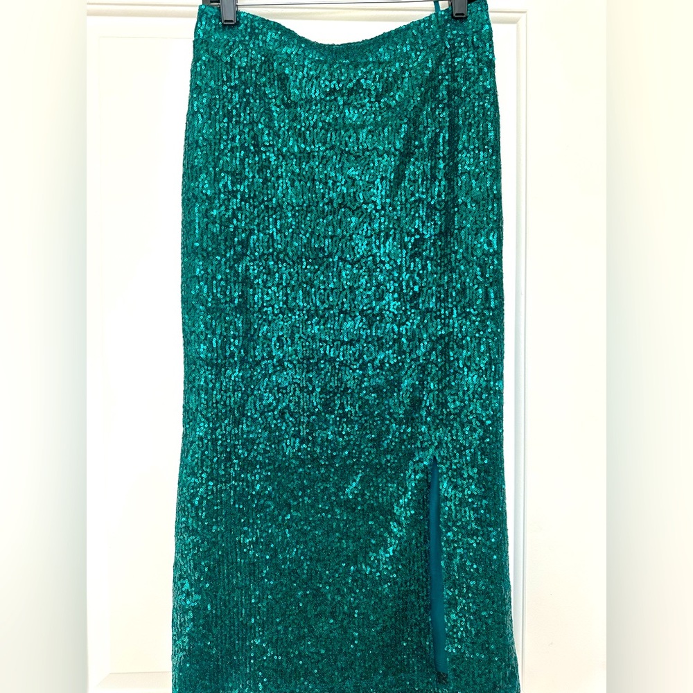 Anthropologie Alicia/Maeve Sequined Green Skirt